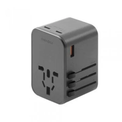 Energea Travelworld Adapter Gan65, 1A3C 120W - Gunmetal